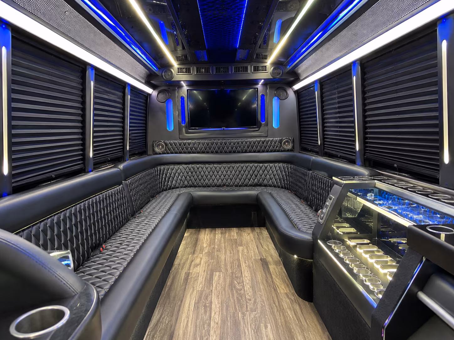 Nashville Bachelor & Bachelorette Transportation party bus interior