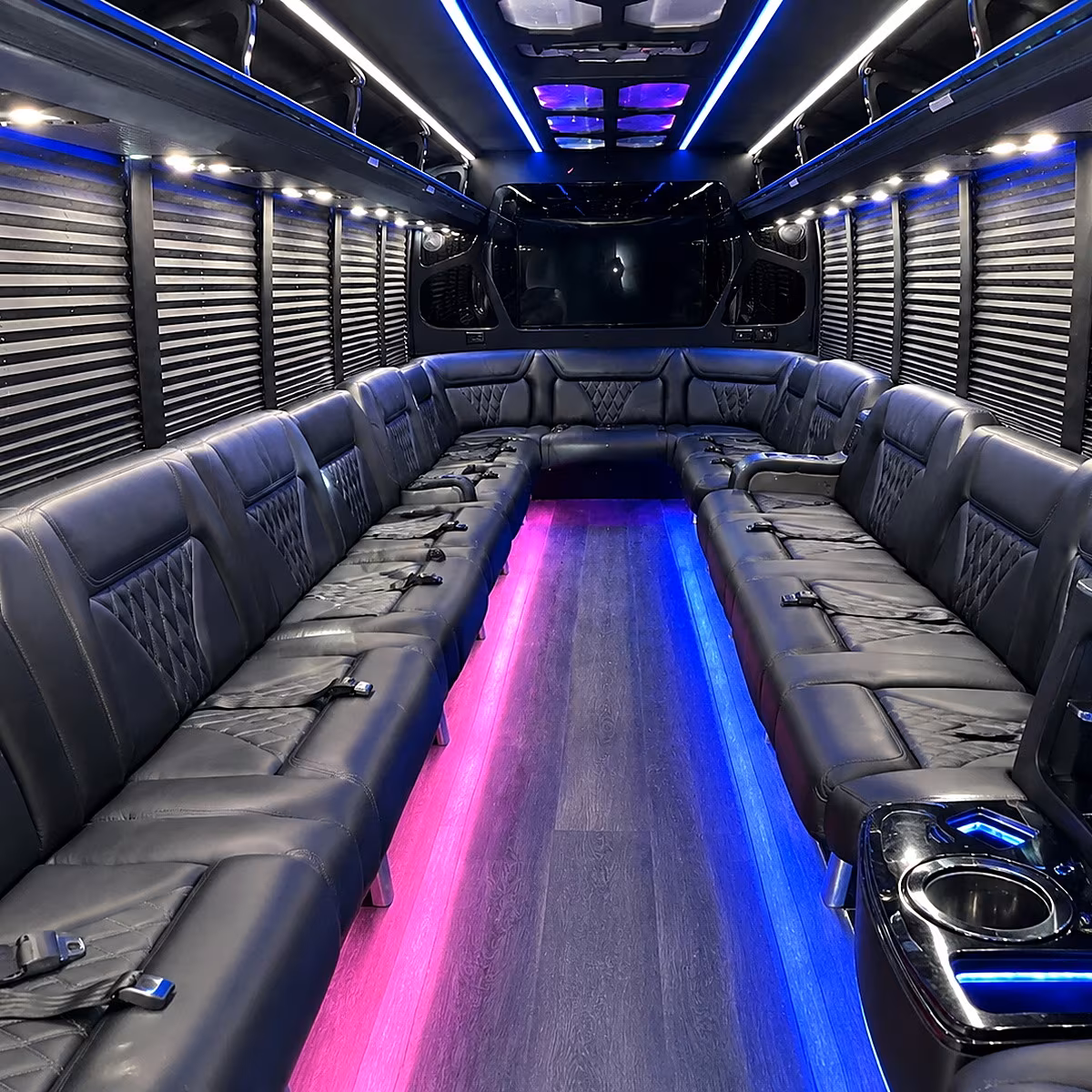 Nashville Sporting Event Transportation party bus interior