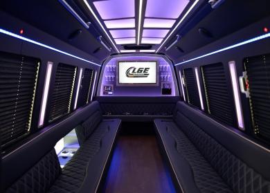Hendersonville 18 Passenger Limo Bus Interior