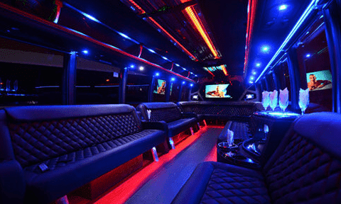 Kingsport 30 Passenger Party Bus Black Interior