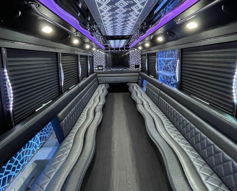Chattanooga 30 Passenger Party Bus White Interior