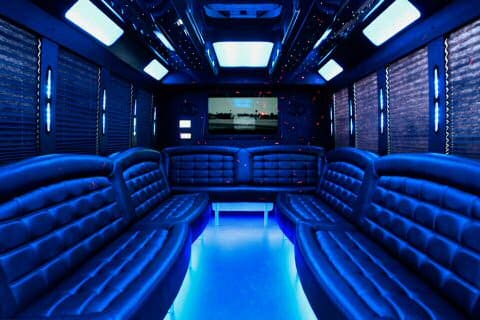 Hendersonville 36 Passenger Party Bus Interior