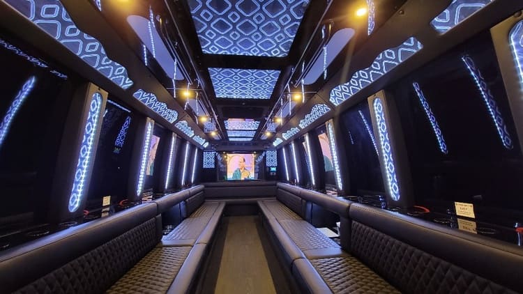 Nashville 40 Passenger Limo Bus Interior